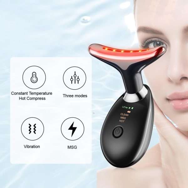 Massager For Face Lifting Facial Massagers Ems Neck Eye Massage Instrument Vibrator Microcurrents Red Light Therapy Anti Wrinkle – Random Color