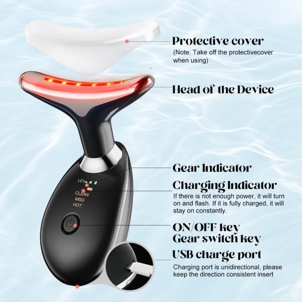 Massager For Face Lifting Facial Massagers Ems Neck Eye Massage Instrument Vibrator Microcurrents Red Light Therapy Anti Wrinkle – Random Color