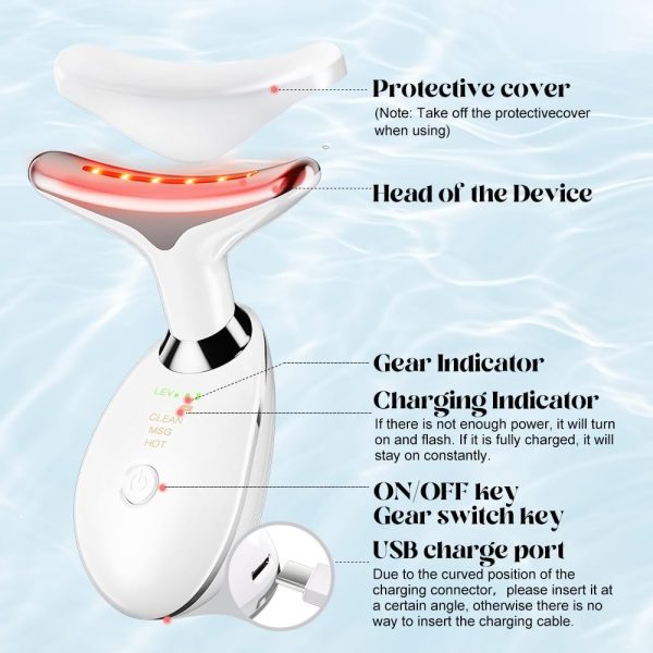 Massager For Face Lifting Facial Massagers Ems Neck Eye Massage Instrument Vibrator Microcurrents Red Light Therapy Anti Wrinkle – Random Color