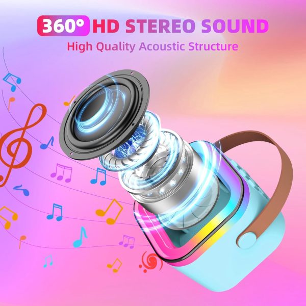 Mini Bluetooth Karaoke Speaker with RGB Lights & Rechargeable Battery | Portable Loud Speaker for Kids & Family Fun – No Microphone Included