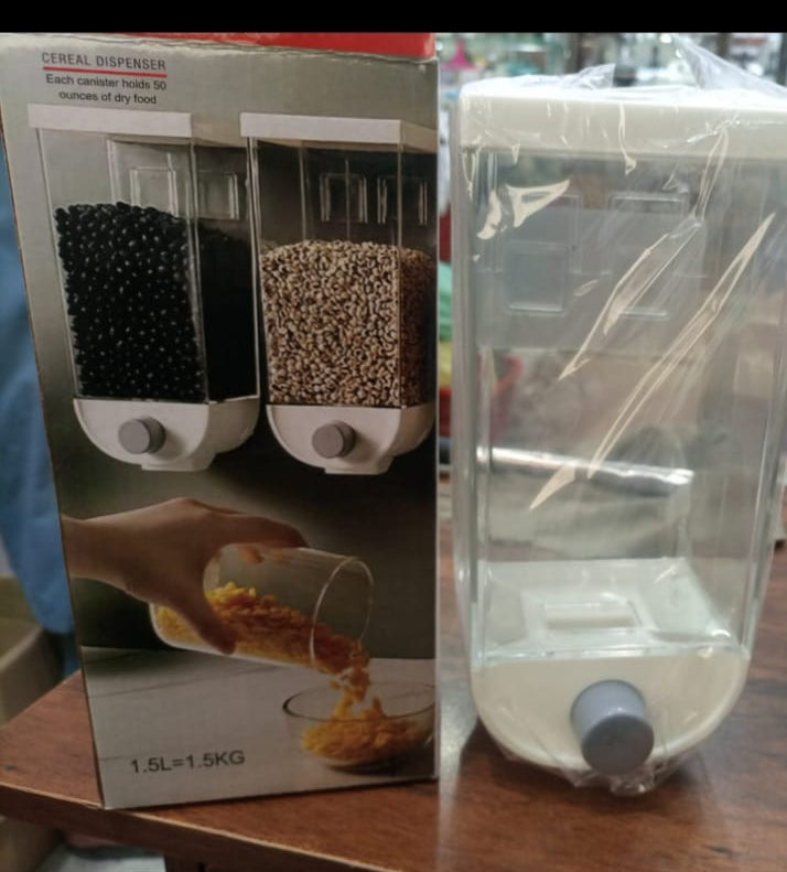 Wall-mounted Dry Food Dispensers For Organized Kitchens, Featuring Clear Containers -random Color | Food Storage Box 1500 Ml