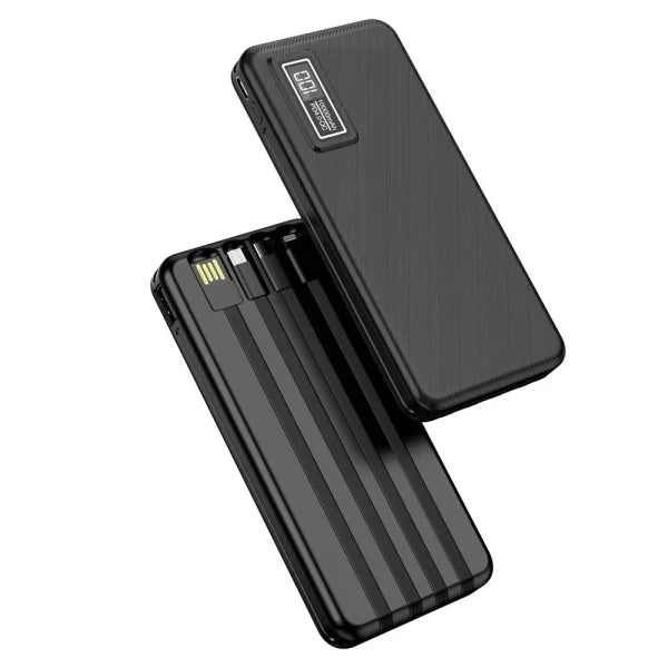4-in-1 10000mAh Power Bank Branded(Aspor-A300)Slim Li-Polymer Portable Charger (Black)