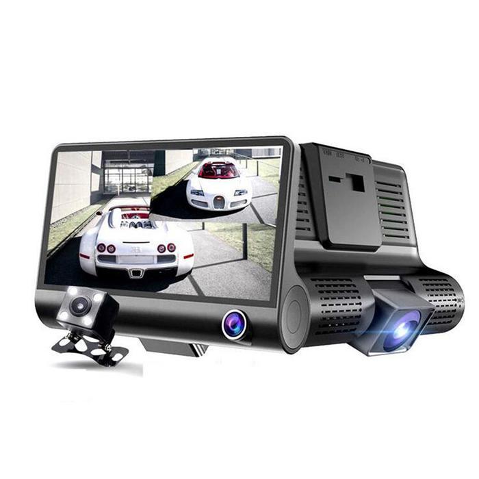 WDR 3-Lens Dashcam – Triple Camera Car DVR with Full HD 1080P Recording