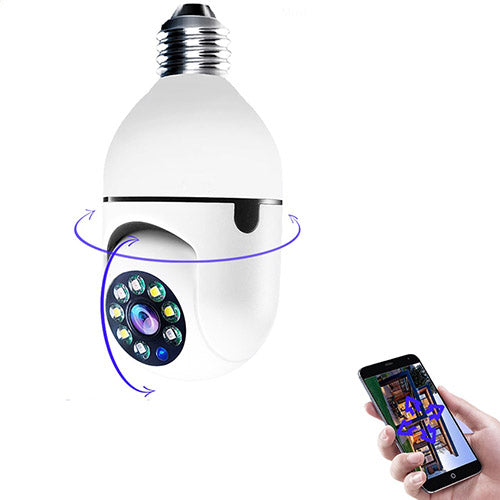 Speed-X SP-E27 Bulb Camera 1080P WiFi | 360° Panoramic Security Camera with Night Vision, Two-Way Audio, Motion Detection & V380Pro App