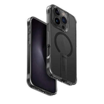 UNIQ Eleva Magclick Charging Compatible Phone Case with stand for iPhone 16 Pro Max – Black