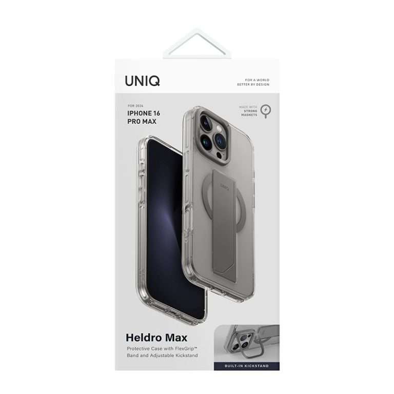 Uniq Heldro Max MagClick MagSafe Charging Compatible Phone Case for iPhone 16 Pro Max – Clear