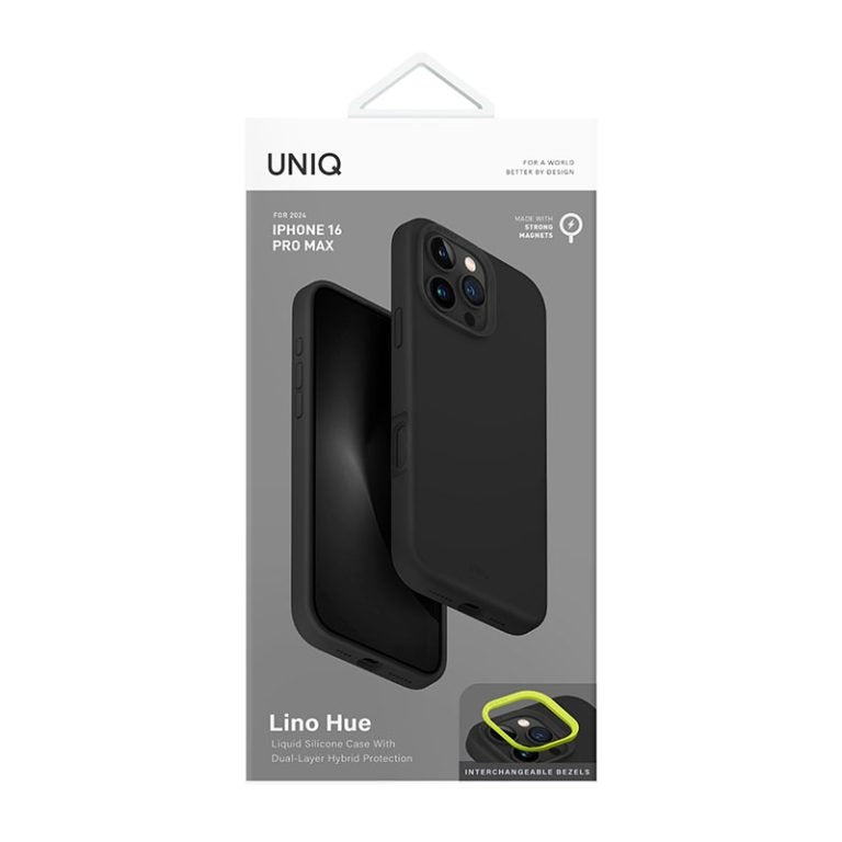 UNIQ Lino Hue MagClick Magsafe Compatible Phone Case for iPhone 16 Pro Max – Grey