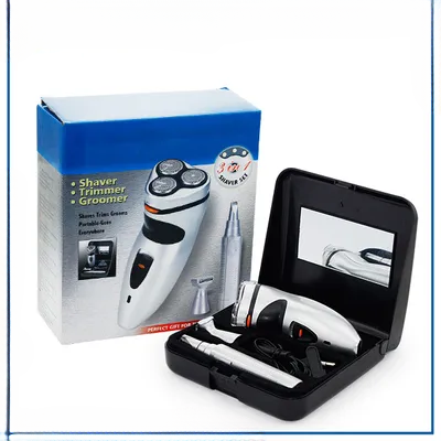 3-in-1 Rechargeable Electric Shaver, Trimmer & Groomer – Wet & Dry Use