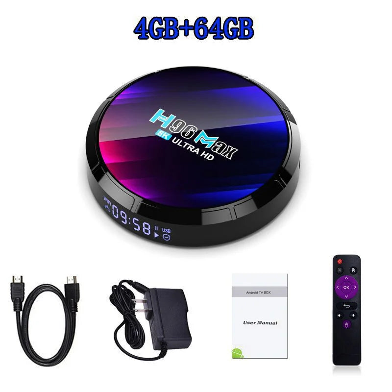H96 MAX Android 13.0 TV Box for LED/LCD TVs – 4GB RAM + 64GB Storage, Smart Streaming Device