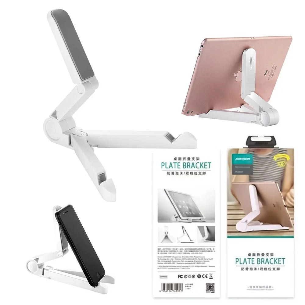 JOYROOM ZS120 Foldable Desktop Tablet & Phone Holder – White | Adjustable Stand for Devices up to 12"
