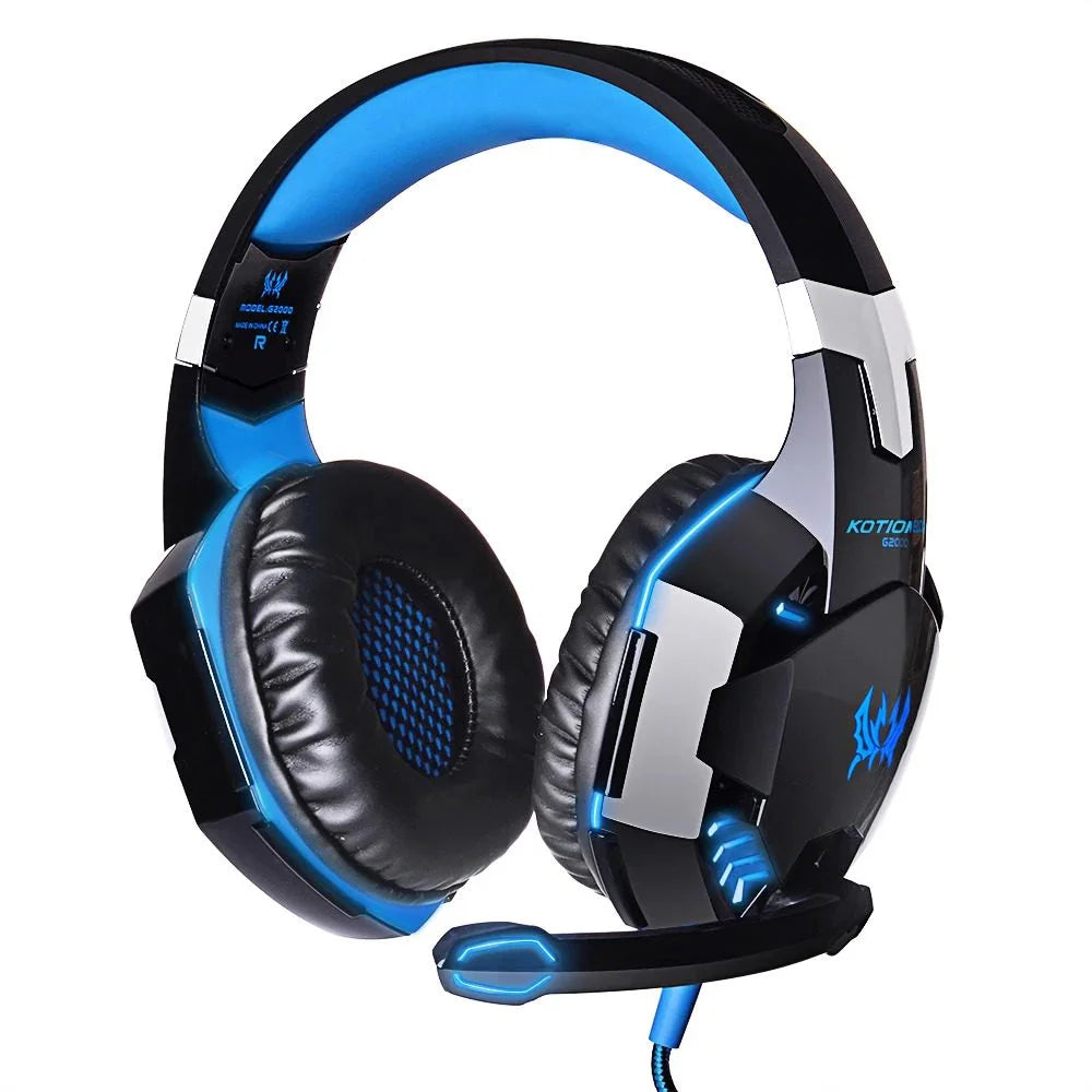 KOTION EACH G2000 Stereo Gaming Headset – Wired Headphones with Deep Bass, LED Light & Mic