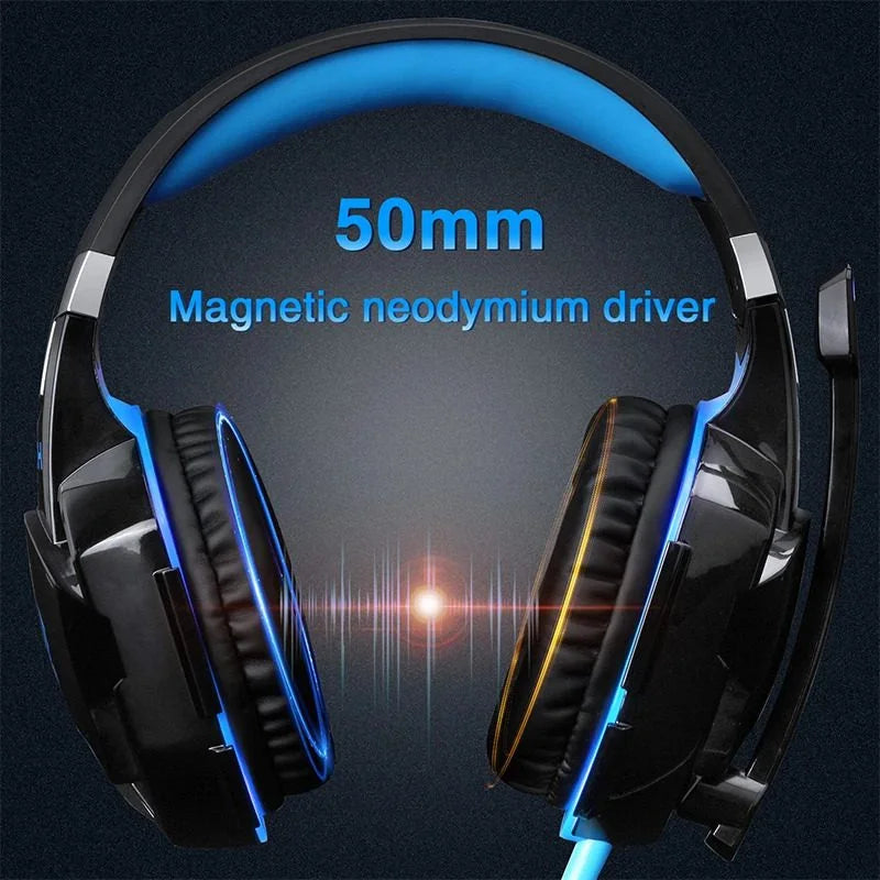 KOTION EACH G2000 Stereo Gaming Headset – Wired Headphones with Deep Bass, LED Light & Mic