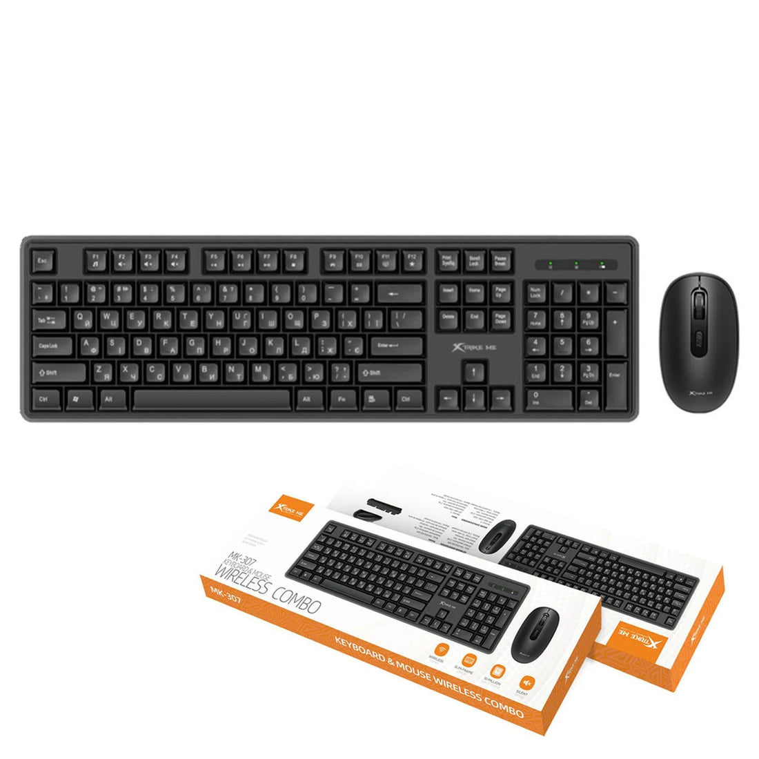 XTRIKE ME MK-307 EN Wireless Keyboard & Mouse Combo – Compact and Reliable for Everyday Use