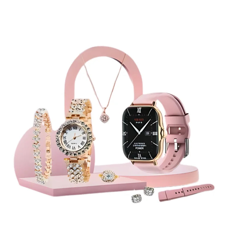 6-in-1 Smartwatch for Women – Stylish Fitness Tracker & Health Monitor | Ideal Gift for Girls – Random Color