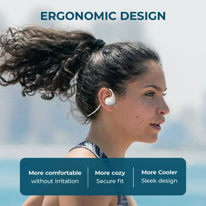 Pro Air Wireless Neckband Earphones – White | Bluetooth Neck Hanging Design