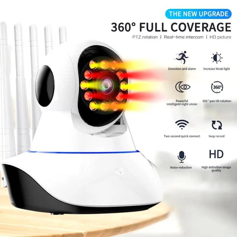 SPEED-X CA-Q5-5 WiFi Camera – 5-Antenna 2MP 1080P Full HD Night Vision with V380 Pro App