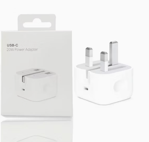 20W USB-C Power Adapter with 3-Pin Plug – Fast Charging Type-C PD Wall Charger
