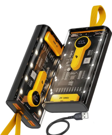 20000mAh Transparent Power Bank – 66W High-Speed Charging with PD 20W