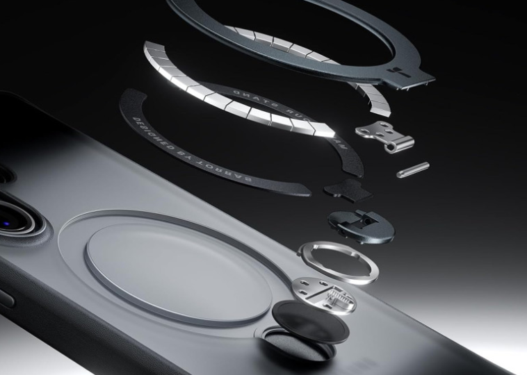 Torras Ostand Spin Magnetic (MagSafe Compatible) Series Phone Case for Samsung Galaxy S26 Ultra – Black