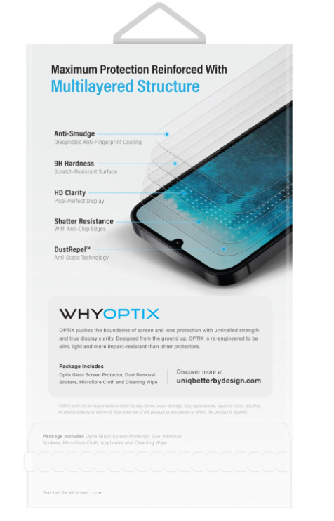 UNIQ OPTIX Vivid Clear Glass Screen Protector for Samsung Galaxy Z Fold 7 – Clear