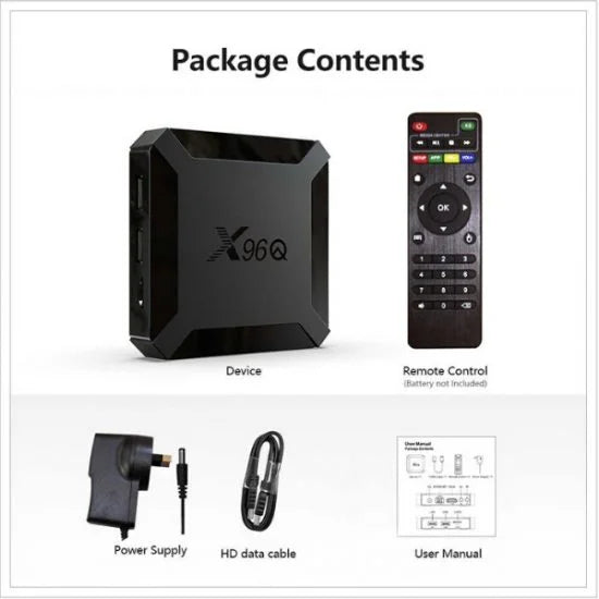 X96Q Mini Android 10 Smart TV Box – Quad-Core, 2GB RAM + 16GB ROM, 4K 60FPS Streaming