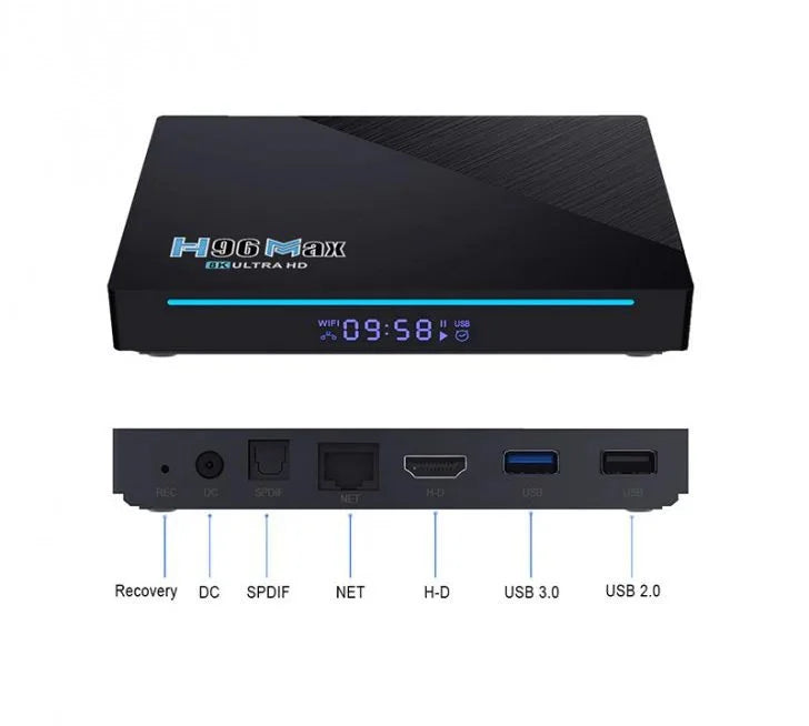 H96 Max Android 11.0 Smart TV Box – Quad-Core, 8GB RAM + 64GB ROM, 4K Ultra HD Streaming