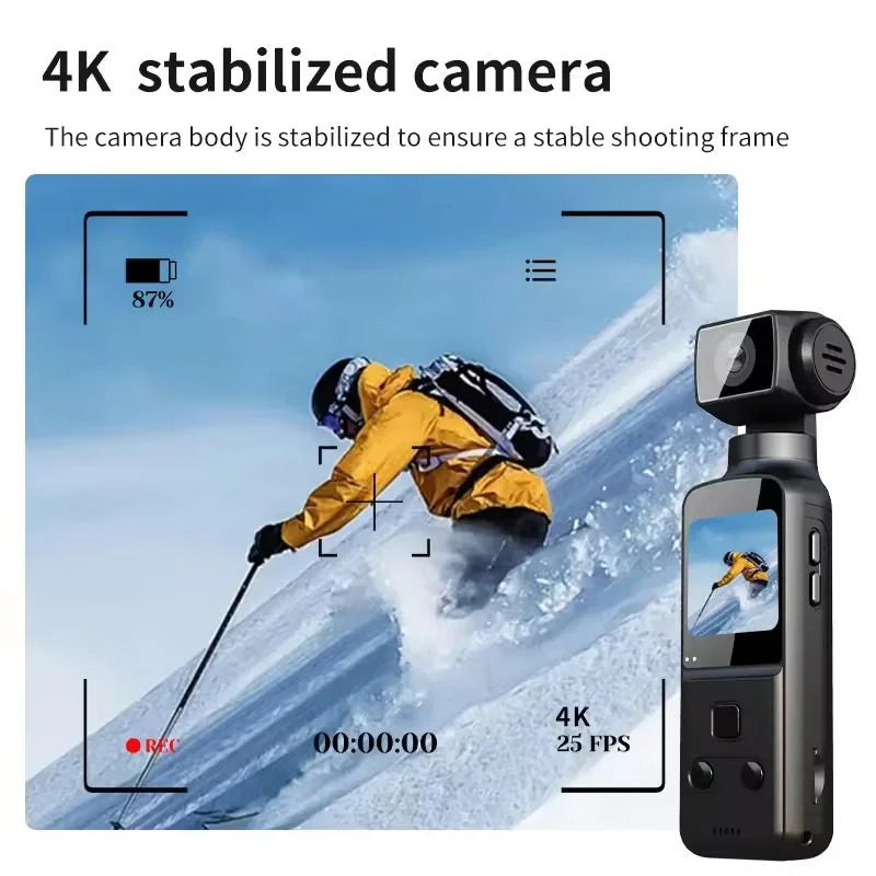 K1 Pocket 5K HD WiFi Action Camera – 270° Rotatable Handheld Vlogging & Sports Cam