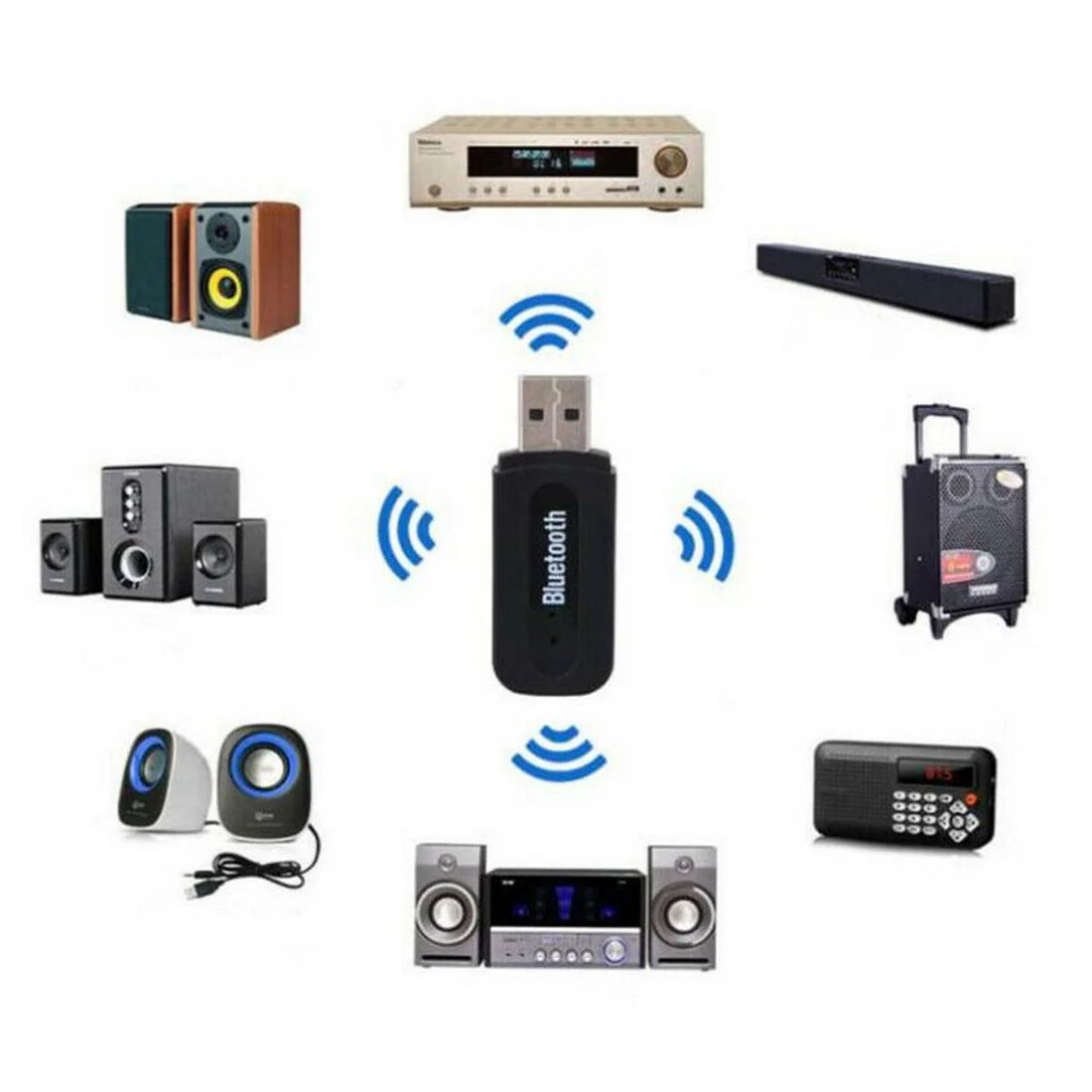 USB Bluetooth Music Receiver – Wireless Audio Adapter for Speakers, Car, or Home Stereo