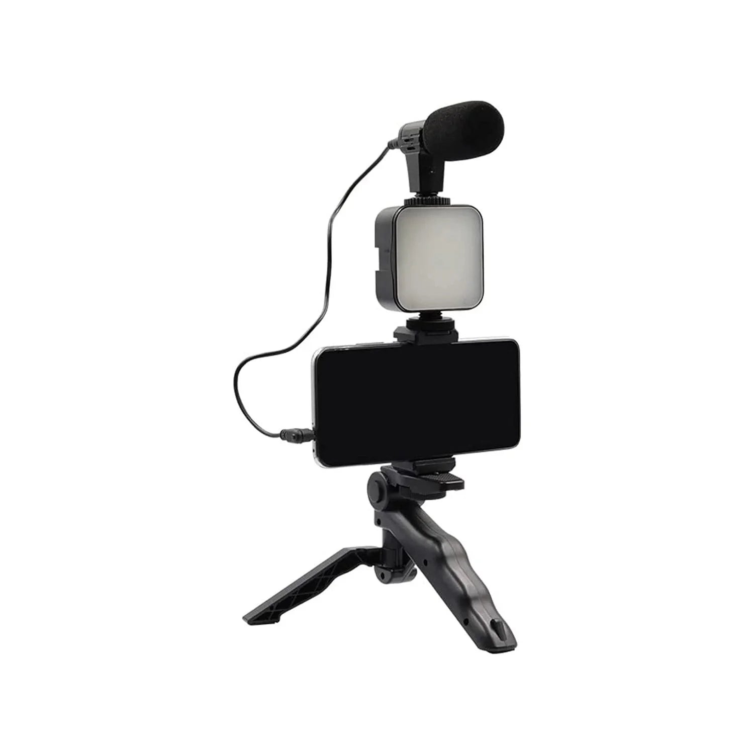 AY-49 Vlogging Kit – Tripod with Triple Ring Light for Video Making & Content Creation