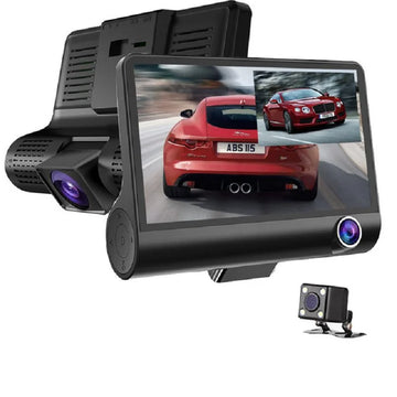 WDR 3-Lens Dashcam – Triple Camera Car DVR with Full HD 1080P Recording
