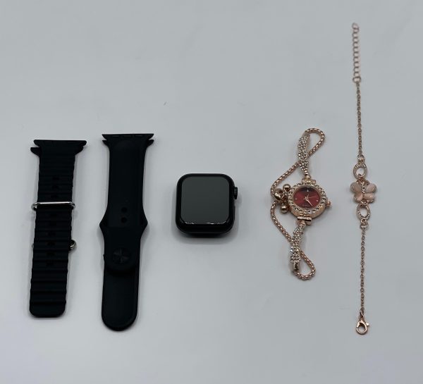 Gm68 Ultra Mini Smartwatch + Quartz Bracelet Watch Combo | Wireless Charging | Stylish Dual Watch Set