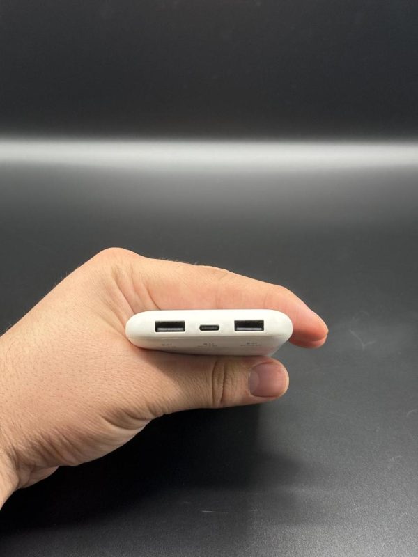 10,000mAh Fast Charging Power Bank – Dual USB Type-A & Type-C Output | Portable Charger with Box – White