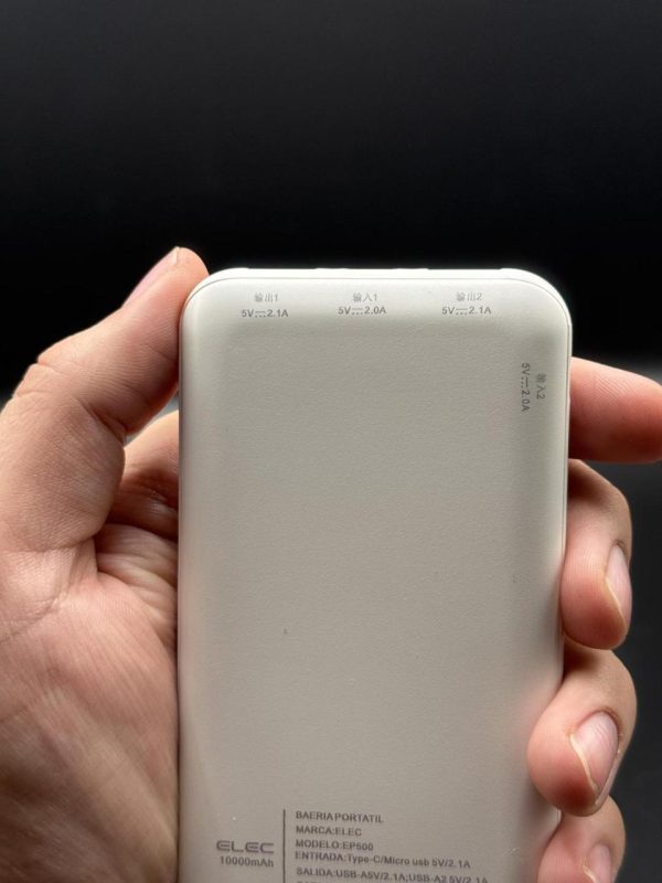 10,000mAh Fast Charging Power Bank – Dual USB Type-A & Type-C Output | Portable Charger with Box – White