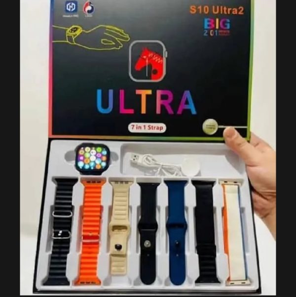 S10 Ultra 2 Smart Watch For Kids & Adults | 7 Stylish Straps | Titanium Body | Magnetic Charger | Water Resistant