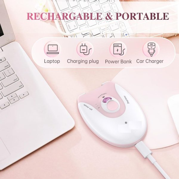 Cordless Ladies Epilator – Rechargeable Hair Remover with 2-Speed Adjustment | Painless, Compact & Easy to Use for Legs, Arms, and Underarms