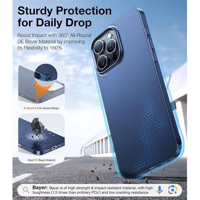 Torras Ultra SlimFit Mag Series MagSafe Compatible Case for iPhone 16 Pro Max – Navy Blue