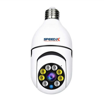 Speed-X SP-E27 Bulb Camera 1080P WiFi | 360° Panoramic Security Camera with Night Vision, Two-Way Audio, Motion Detection & V380Pro App