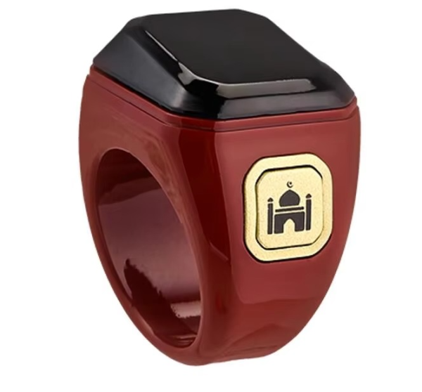 Smart Zikr Ring – Digital Tasbeeh Counter with Prayer Reminders & Qibla Direction | Islamic Gift – Random Color
