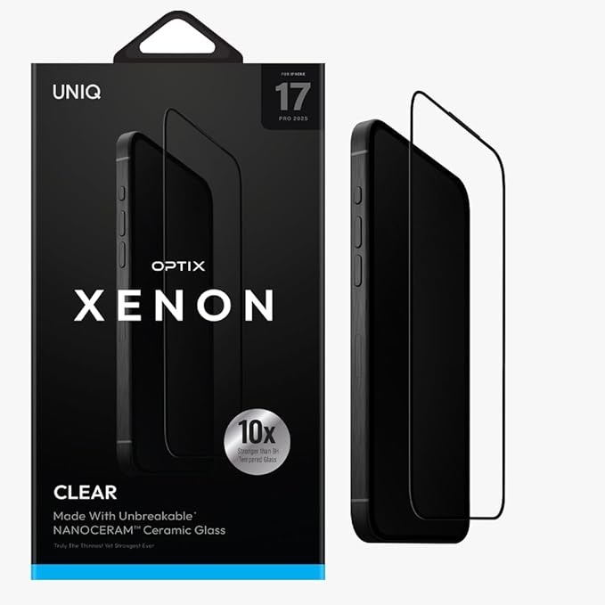 Optix Xenon Clear Nanoceram Glass Screen Protector for iPhone 17 Pro / 17 Pro Max by Uniq