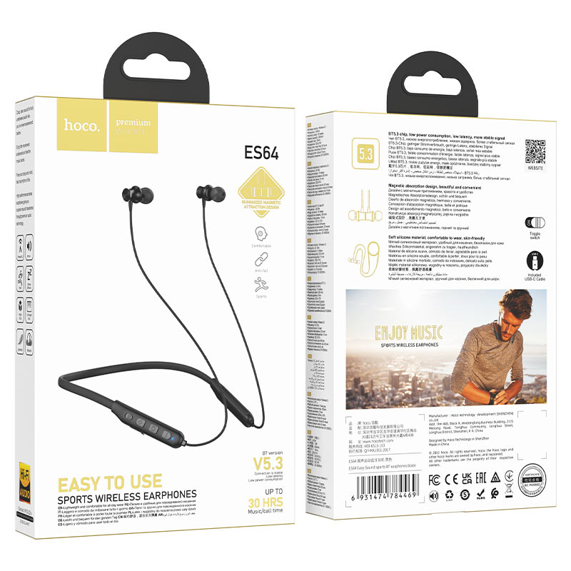 Hoco ES64 Sports Bluetooth Wireless Neckband Earphone