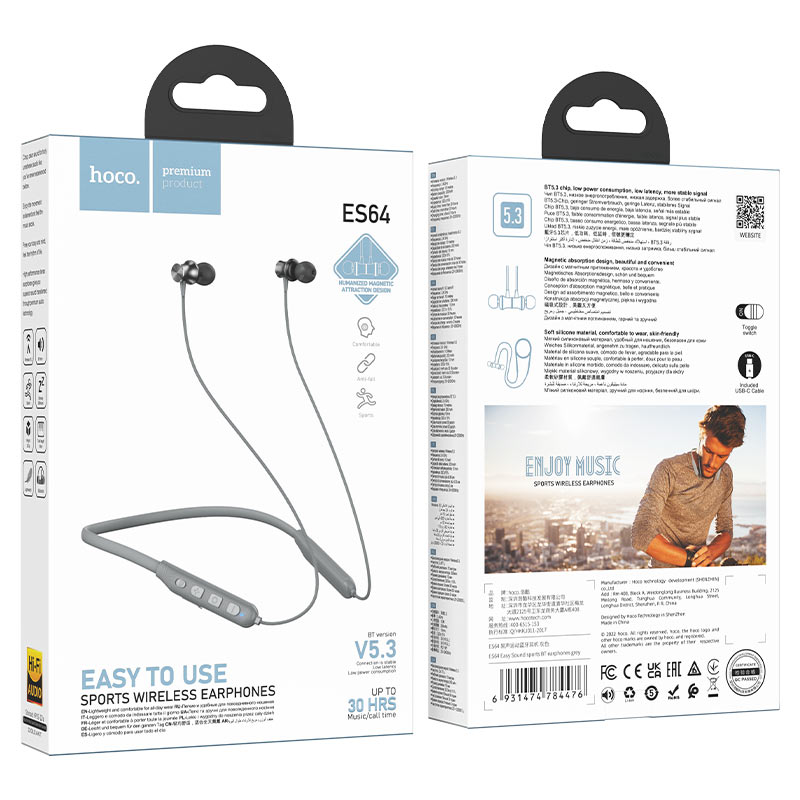 Hoco ES64 Sports Bluetooth Wireless Neckband Earphone