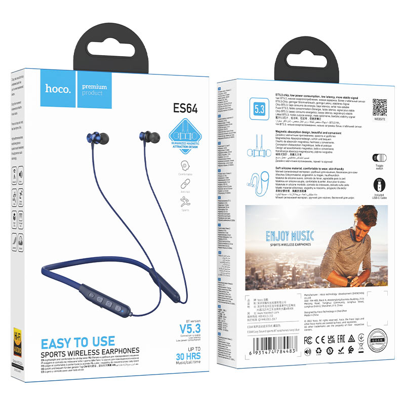 Hoco ES64 Sports Bluetooth Wireless Neckband Earphone