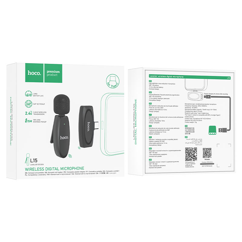 Hoco Type-C Noise Reduction Wireless Microphone (L15)