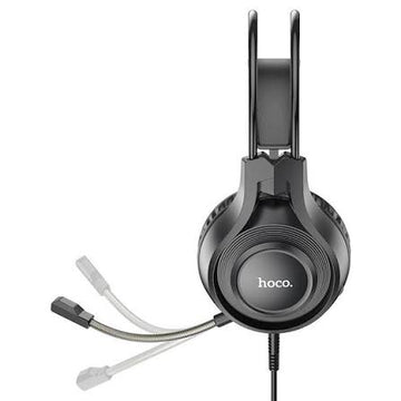 Hoco Tiger Gaming Wired Headset 3.5mm Jack, HD Microphone, 50mm Drivers, Stereo Sound, 1.8m Cable W106 - Black