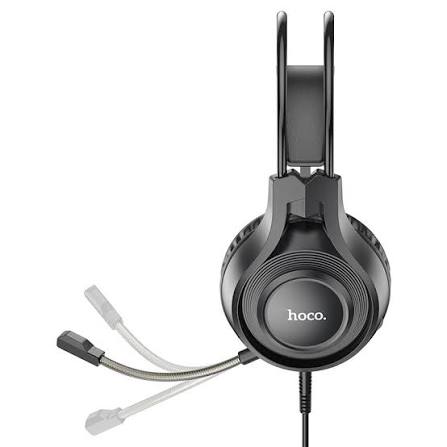 Hoco Tiger Gaming Wired Headset 3.5mm Jack, HD Microphone, 50mm Drivers, Stereo Sound, 1.8m Cable W106 - Black