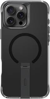 UNIQ Eleva Magclick Charging Compatible Phone Case with stand for iPhone 16 Pro Max – Black