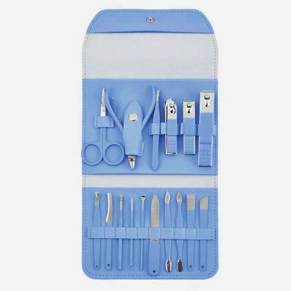 Brandomatic Manicure Kit, 16-in-1, Nail Clippers, Cuticle Scissors, Nail Files, Nail Polish Remover – Random Color