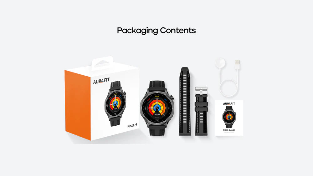 Aurafit Nexa 4 (AM29) Amoled Curved Display Smartwatch- 6 Months Official Warranty