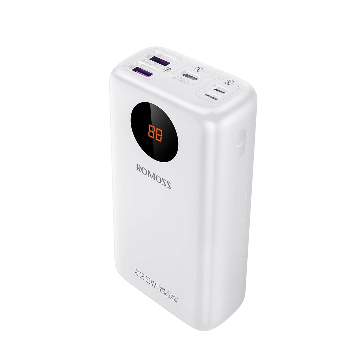 ROMOSS SW10PF 10000mAh Power Bank – 22.5W Fast Charging, LED Digital Display, Compact Portable Charger