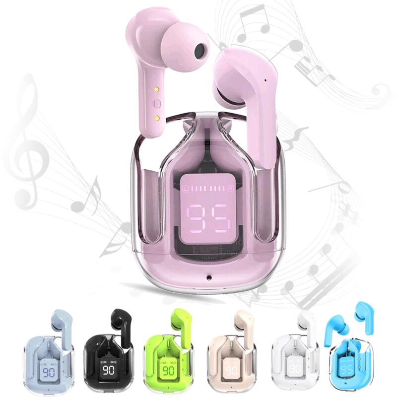 Air 31 TWS Transparent Earbuds | Digital Led Display Headset | Black, White, Green, Blue,Pink - Image 3